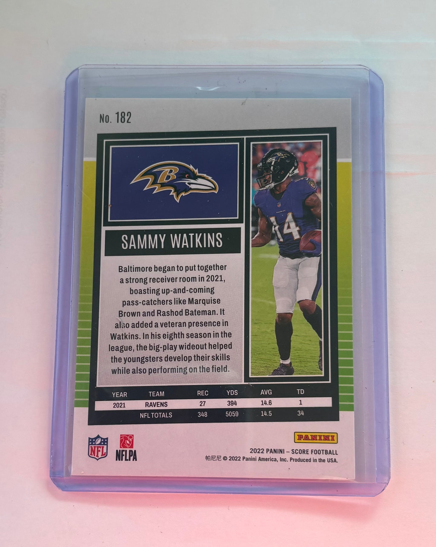 Sammy Watkins Baltimore Ravens 2022 Panini