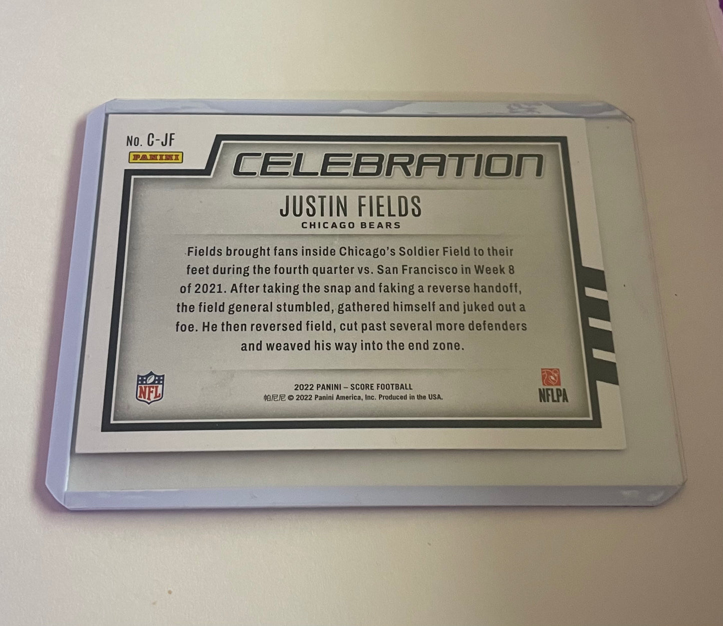 Justin Fields Chicago Bears Celebration 2022 Score