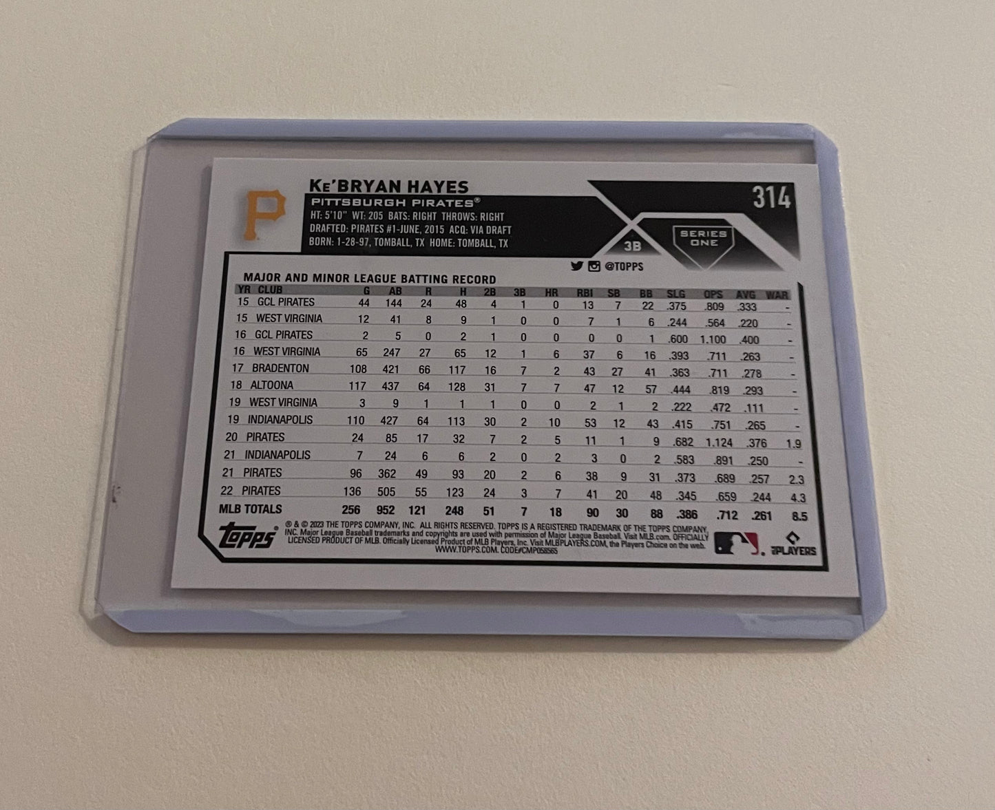Ke’Bryan Hayes Pittsburg Pirates Topps 2023