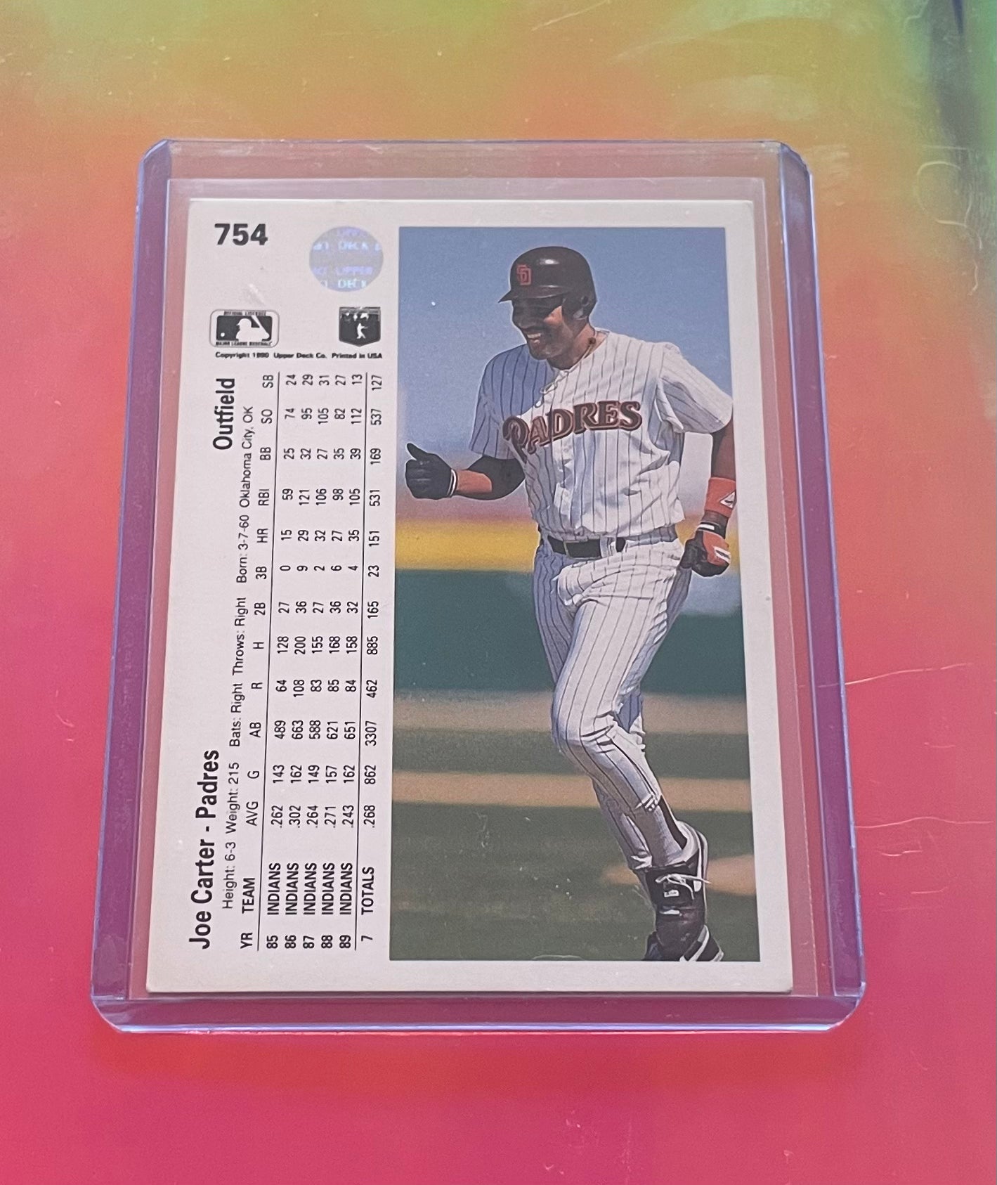 Joe Carter San Diego Padres 1990 Upper Deck