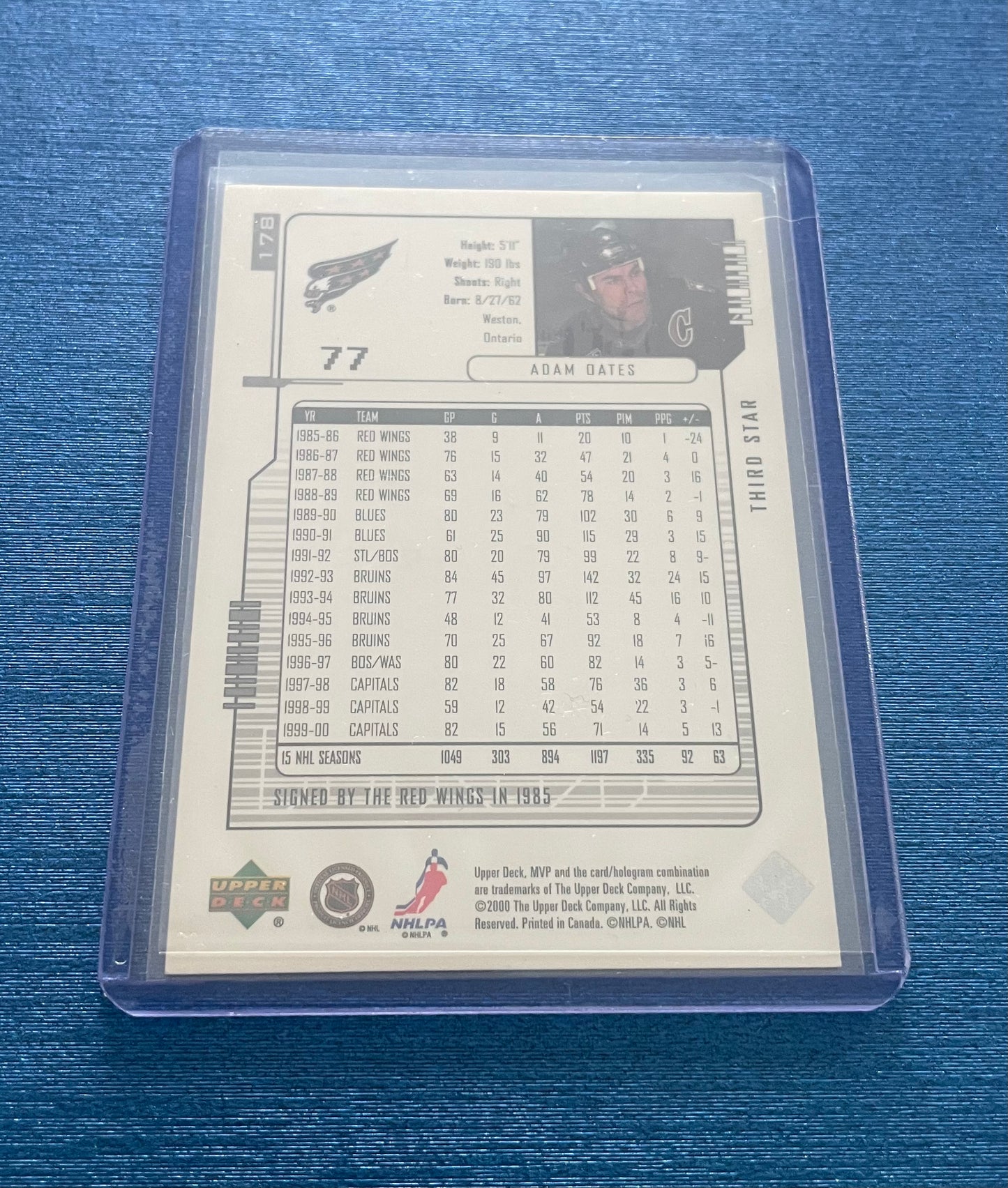 Adam Oates Washington Capitals MVP Upper Deck 2000