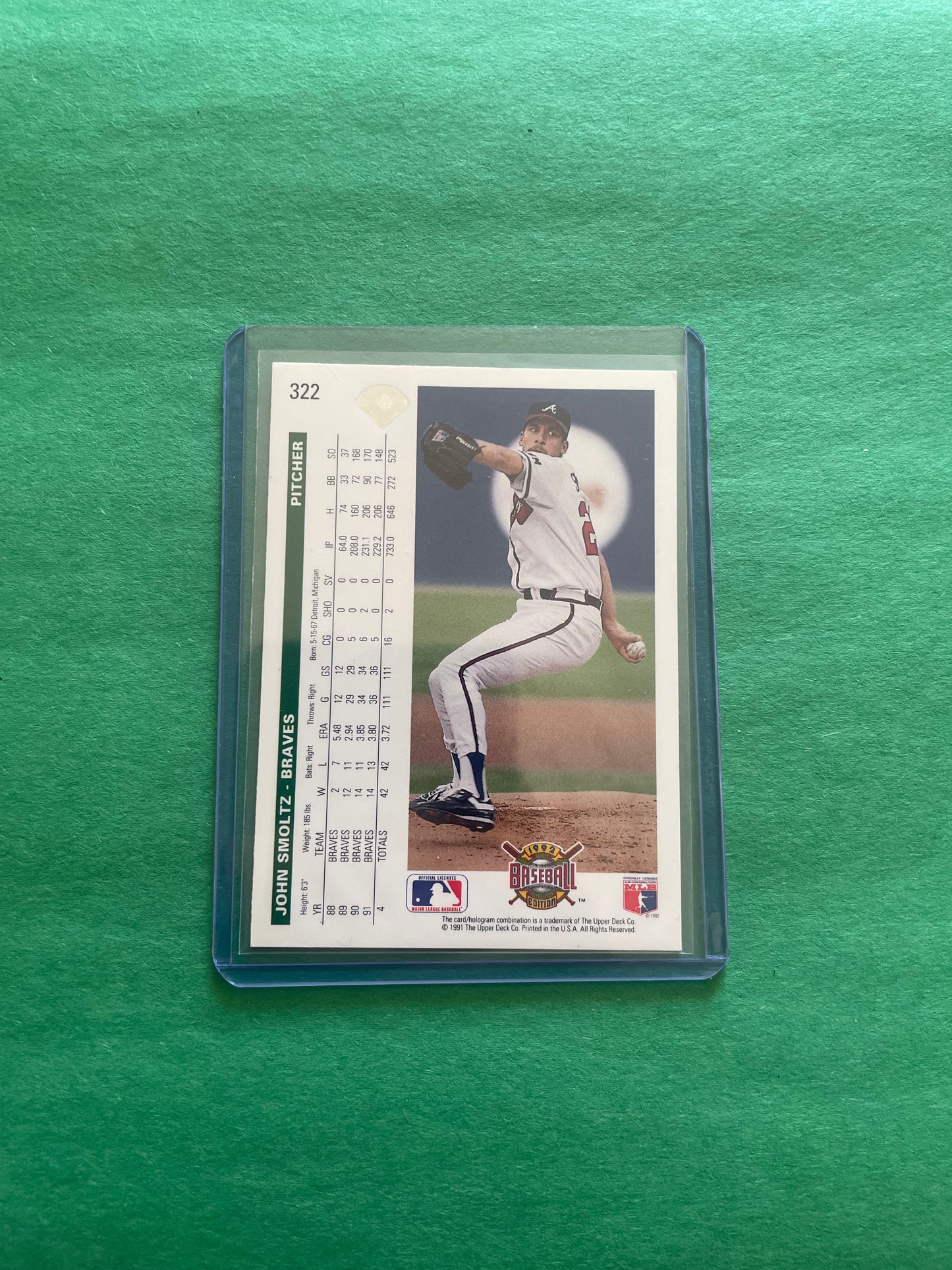 1992 Upper Deck Atlanta Braves John Smoltz