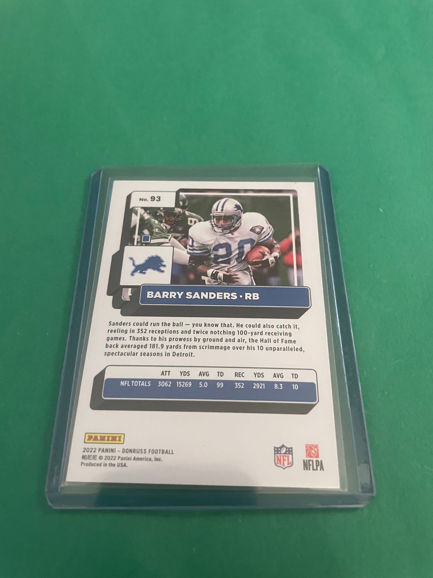 Barry Sanders Detroit Lions Donruss