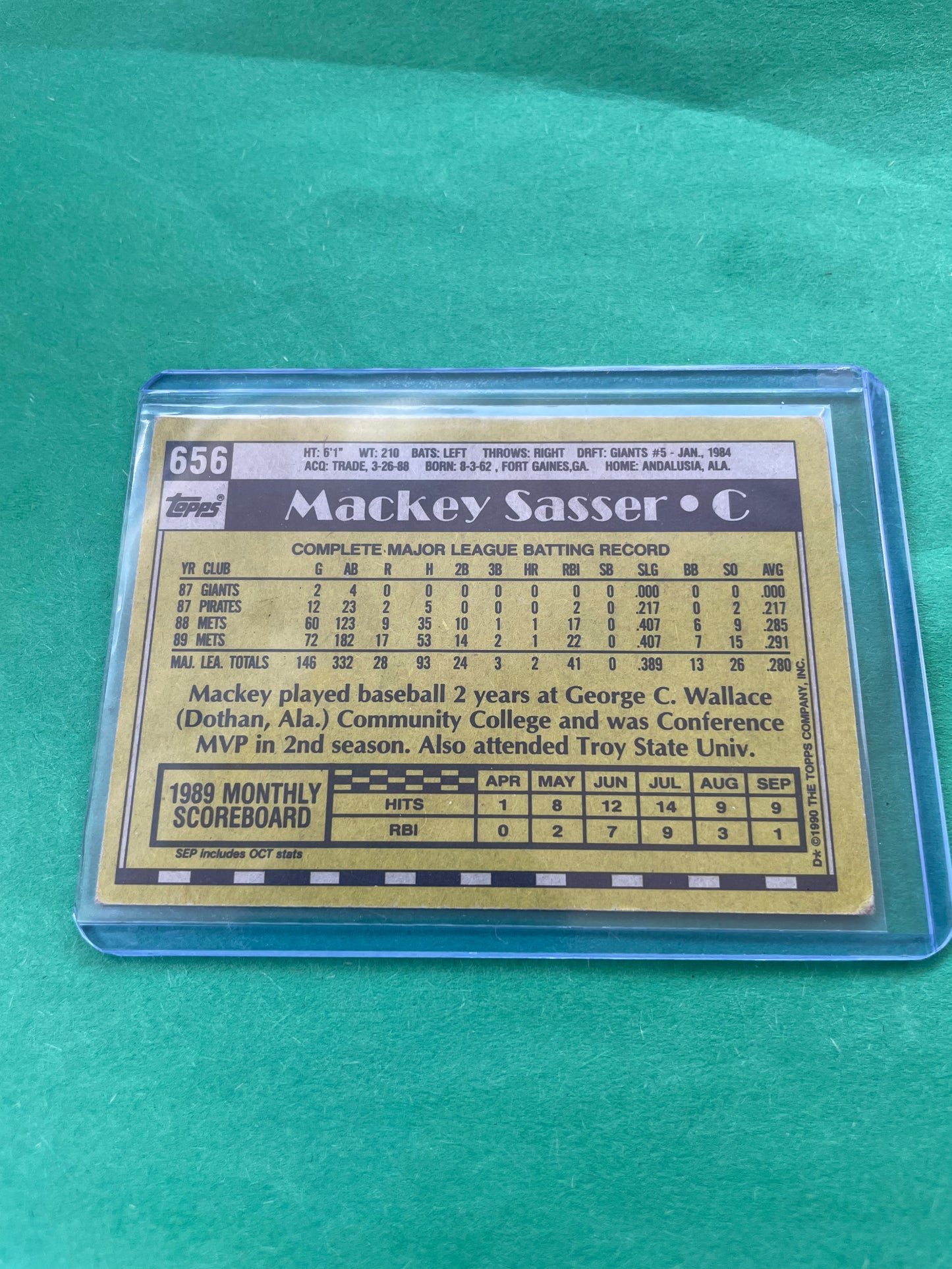 Mackey Sasser 1991 Topps