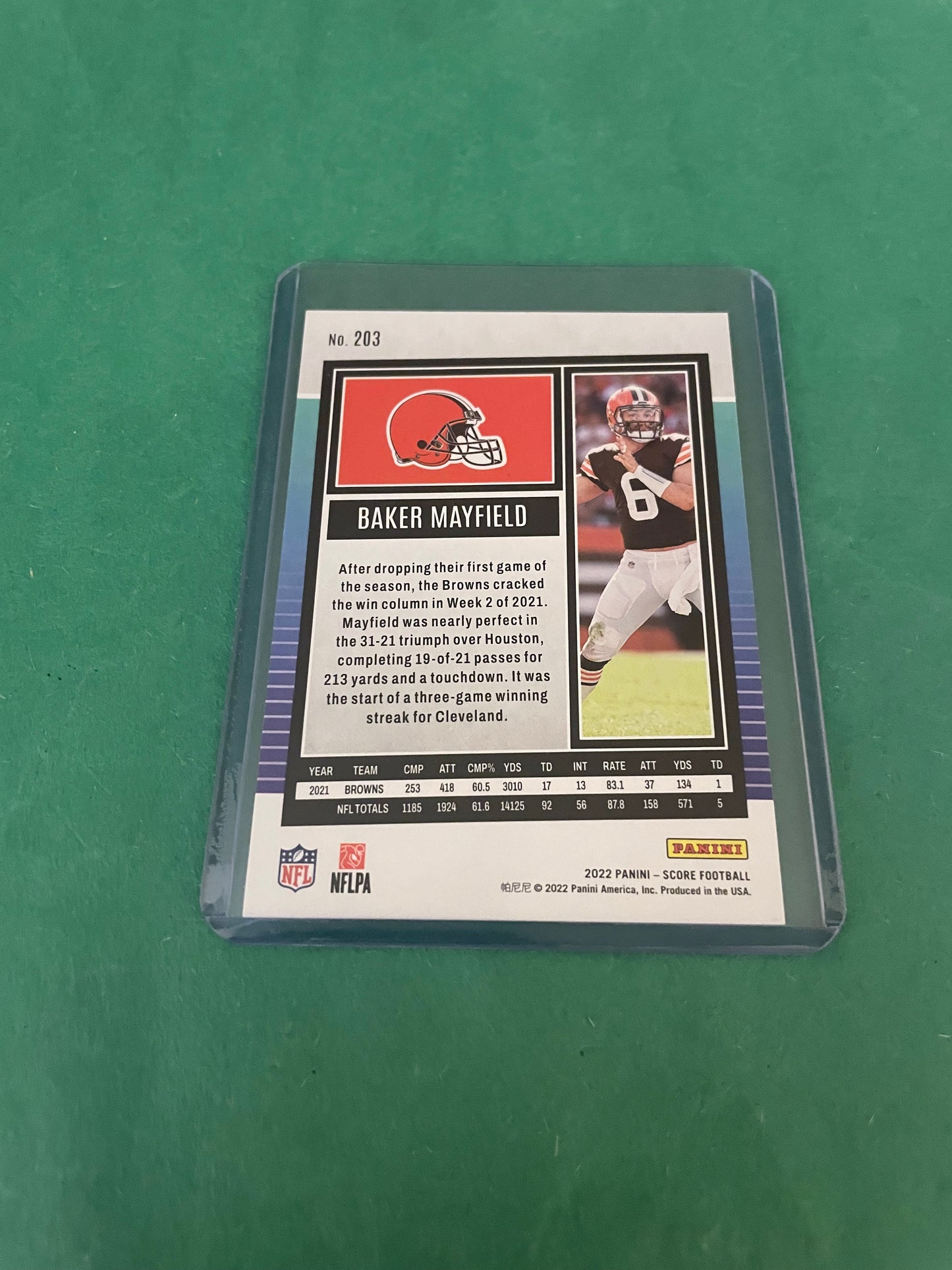 Baker Mayfield Cleveland Browns 2022 Panini Football