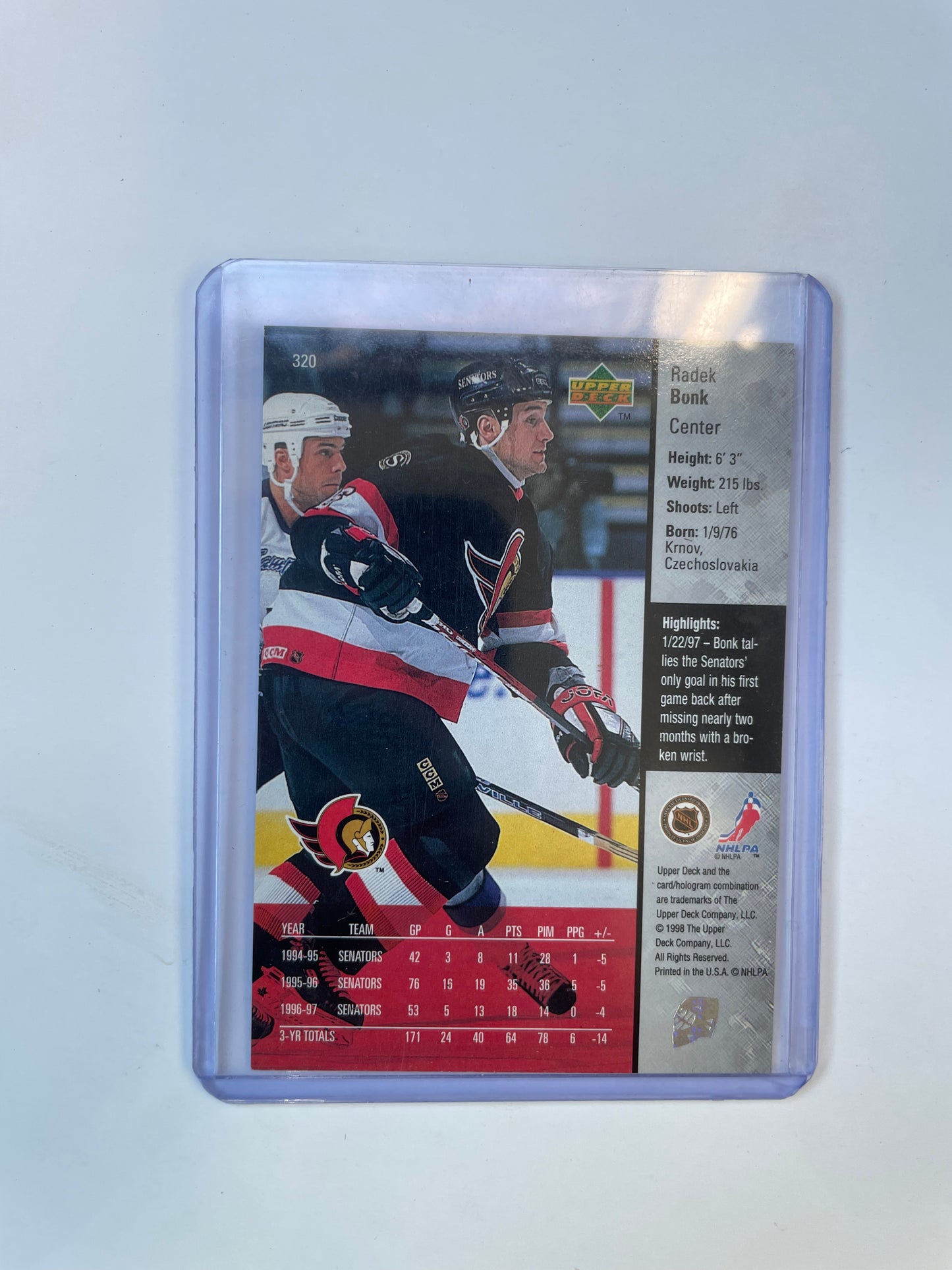 Radek Bonk Ottawa Senators 1996-97 Upper Deck