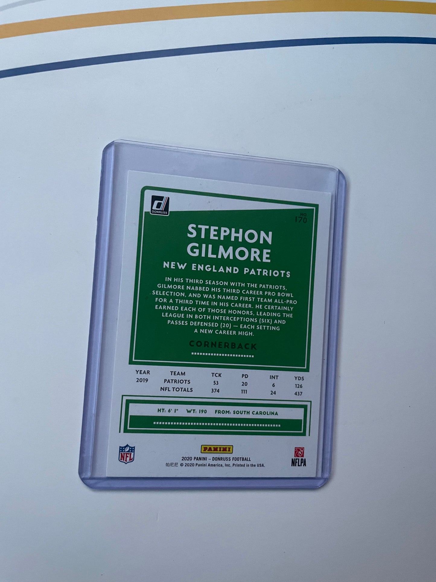 Stephon Gilmore New England Patriots 2020 Donruss
