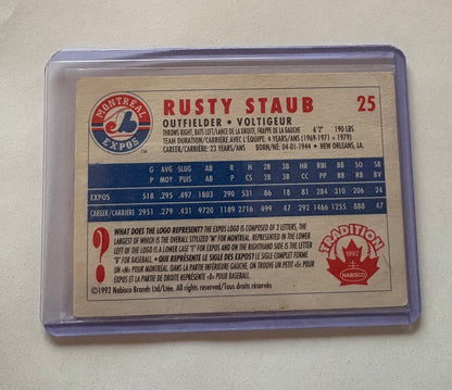 Rusty Staub Montreal Expos 1992 Nabisco