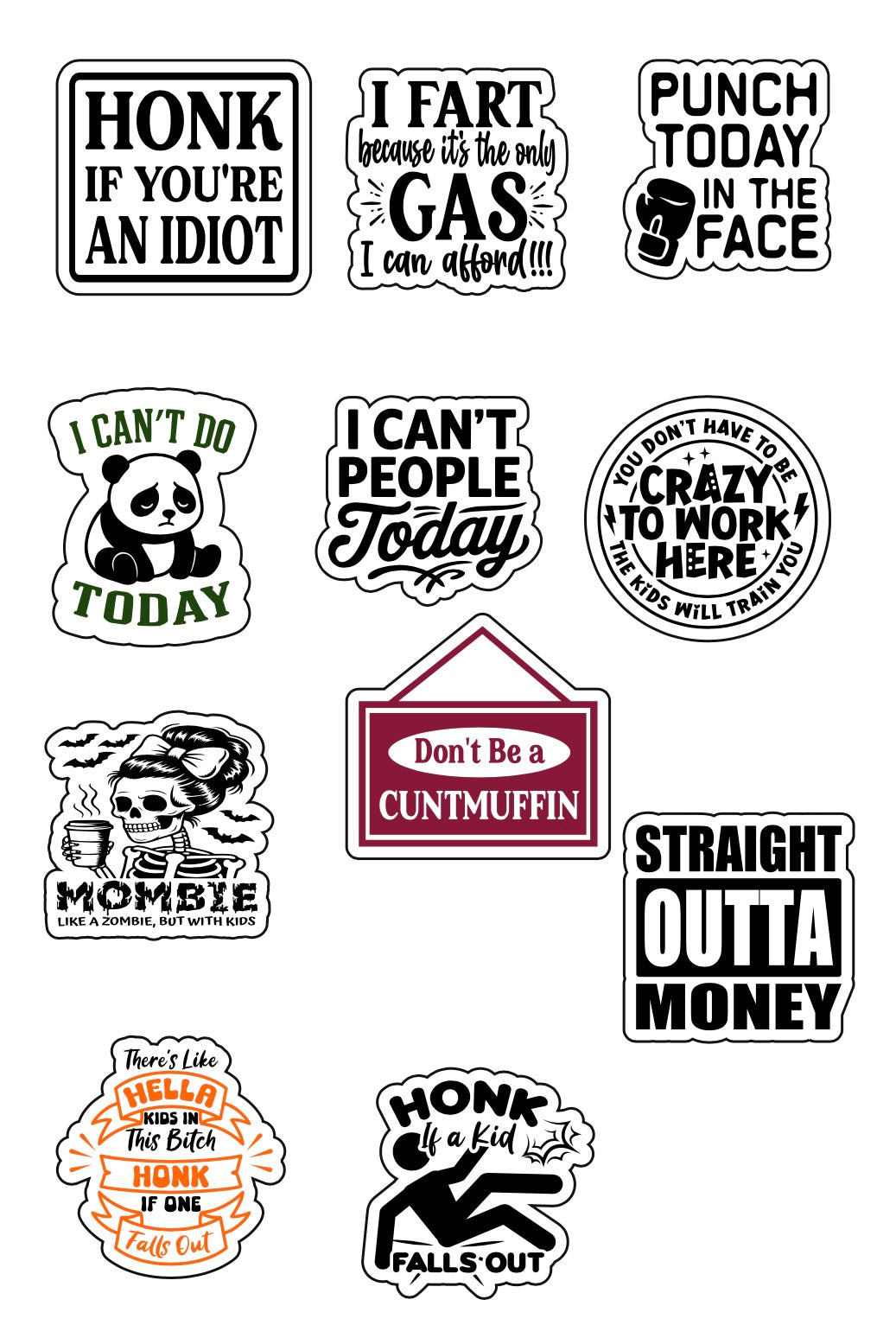 Silly stickers set