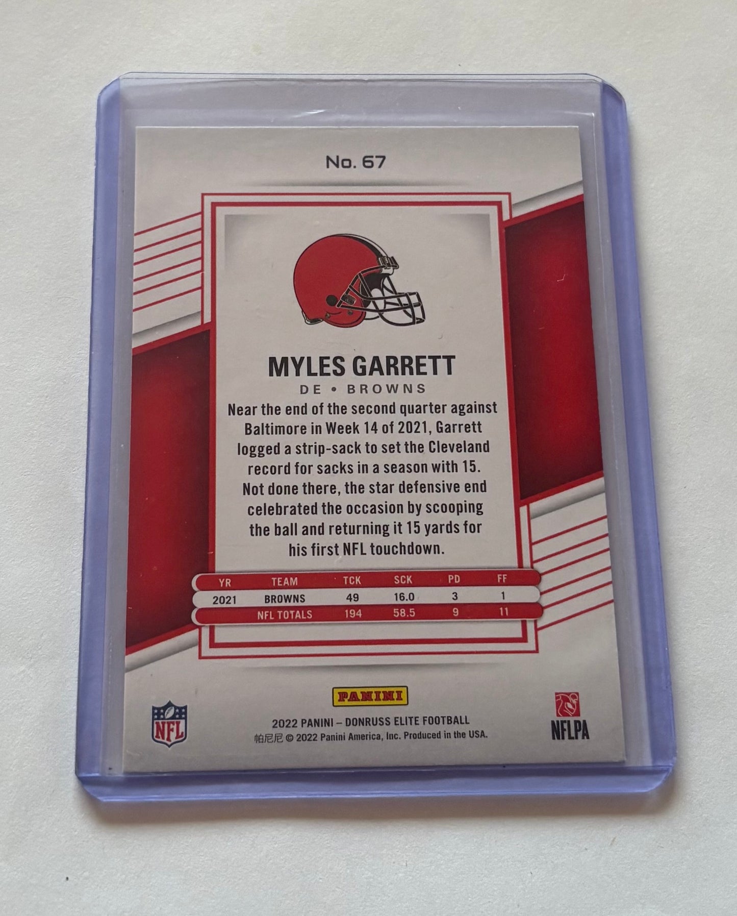 Miles Garrett Cleveland Browns 2022 Donruss Elite