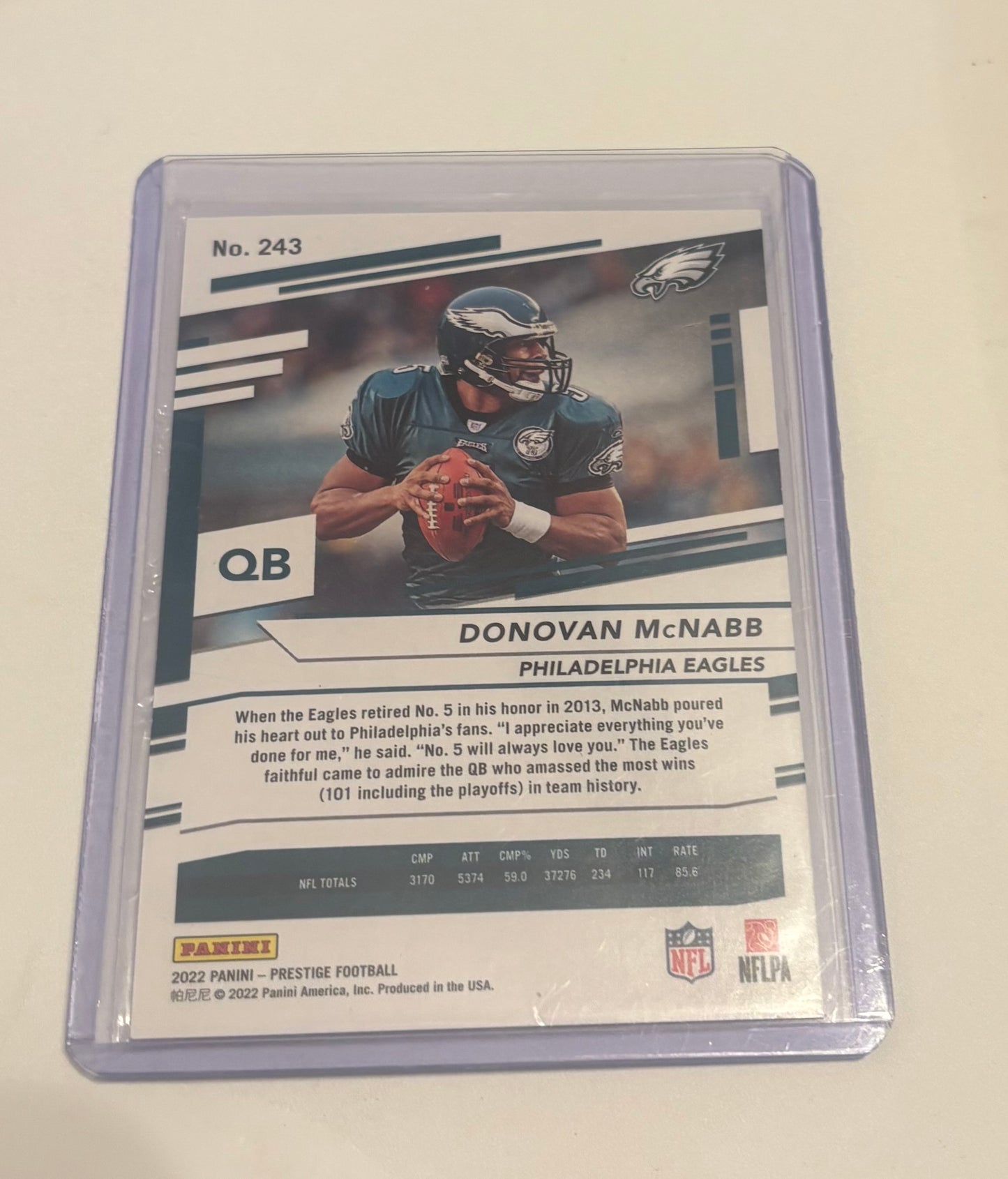 Donovan McNabb Philadelphia Eagles 2022 Panini Prestige