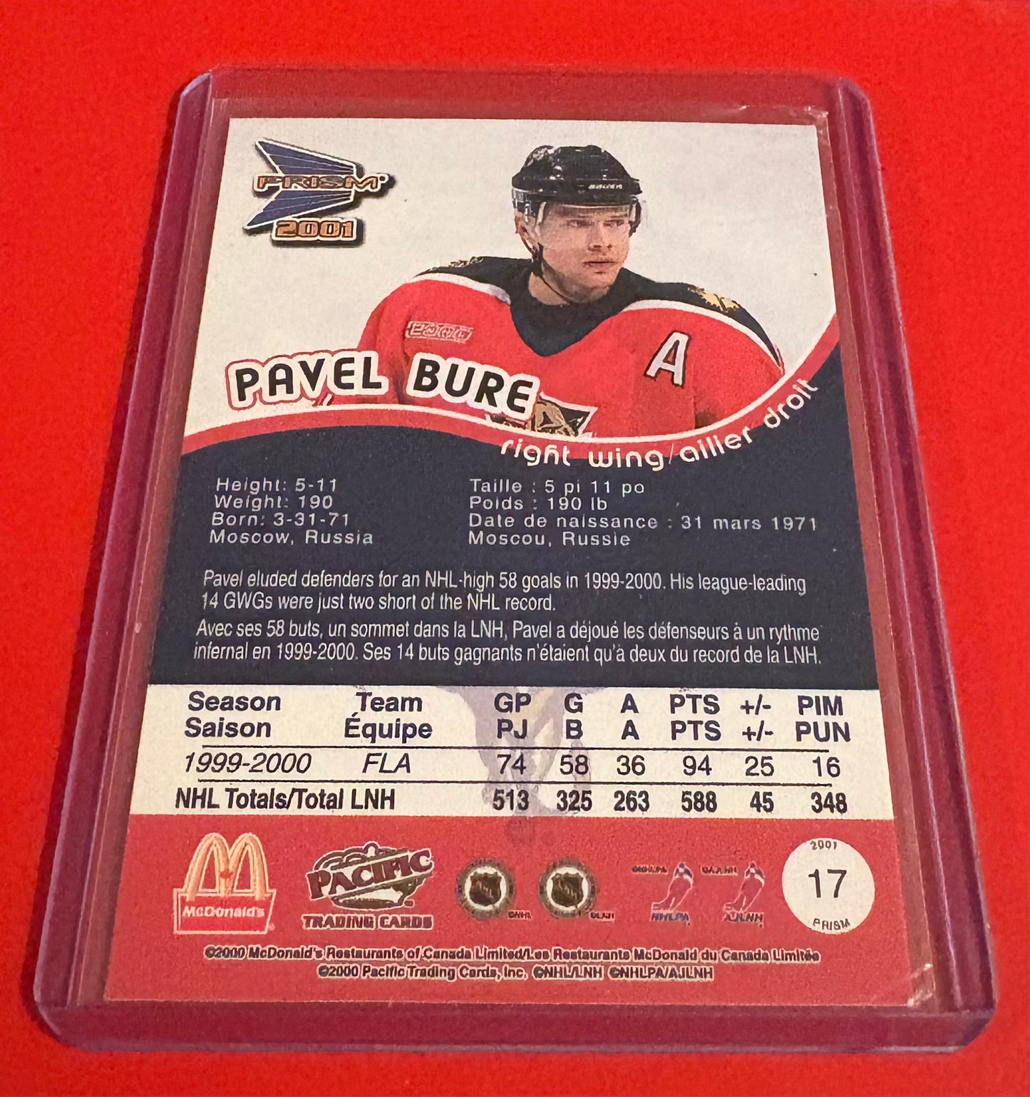 Pavel Bure Florida Panthers Prism 2001