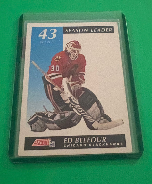 Ed Belfour Chicago Blackhawks 1991 Score