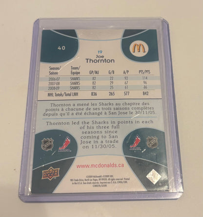 Joe Thornton San Jose Sharks 2009 Upper Deck