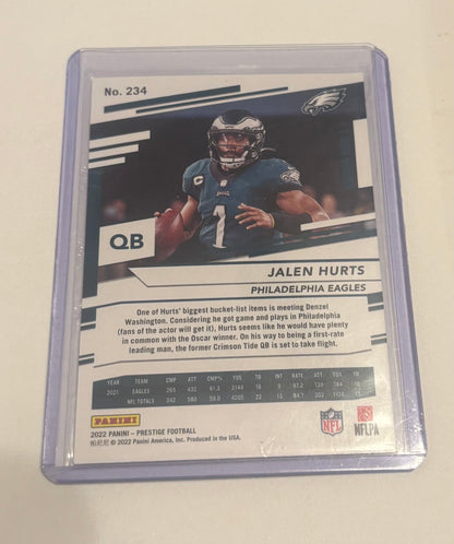 Jalen Hurts Philadelphia Eagles 2022 Panini Prestige