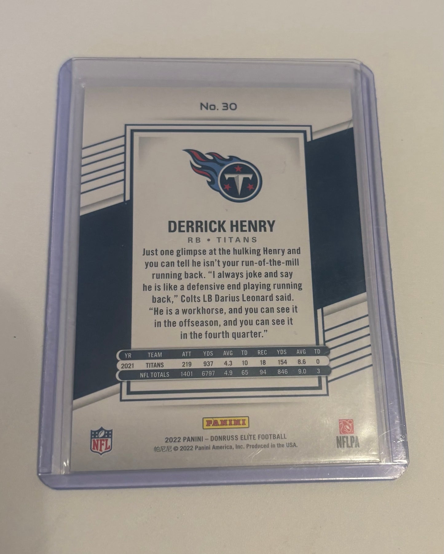 Derrick Henry Tennessee Titans 2022 Donruss Elite