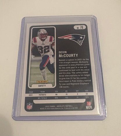 Devin McCourty New England Patriots 2022 Panini Absolute