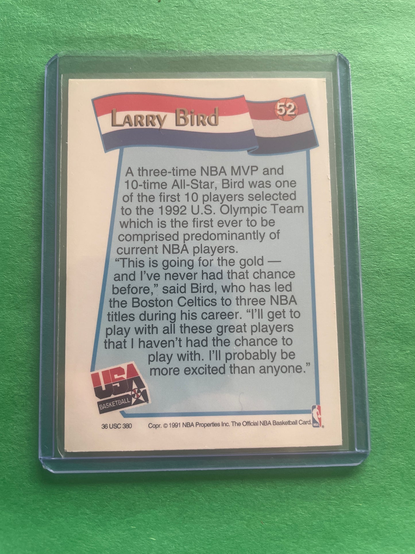 1991 Official NBA USA Larry Bird