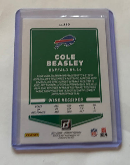 Cole Beasley Buffalo Bills 2021 Donruss