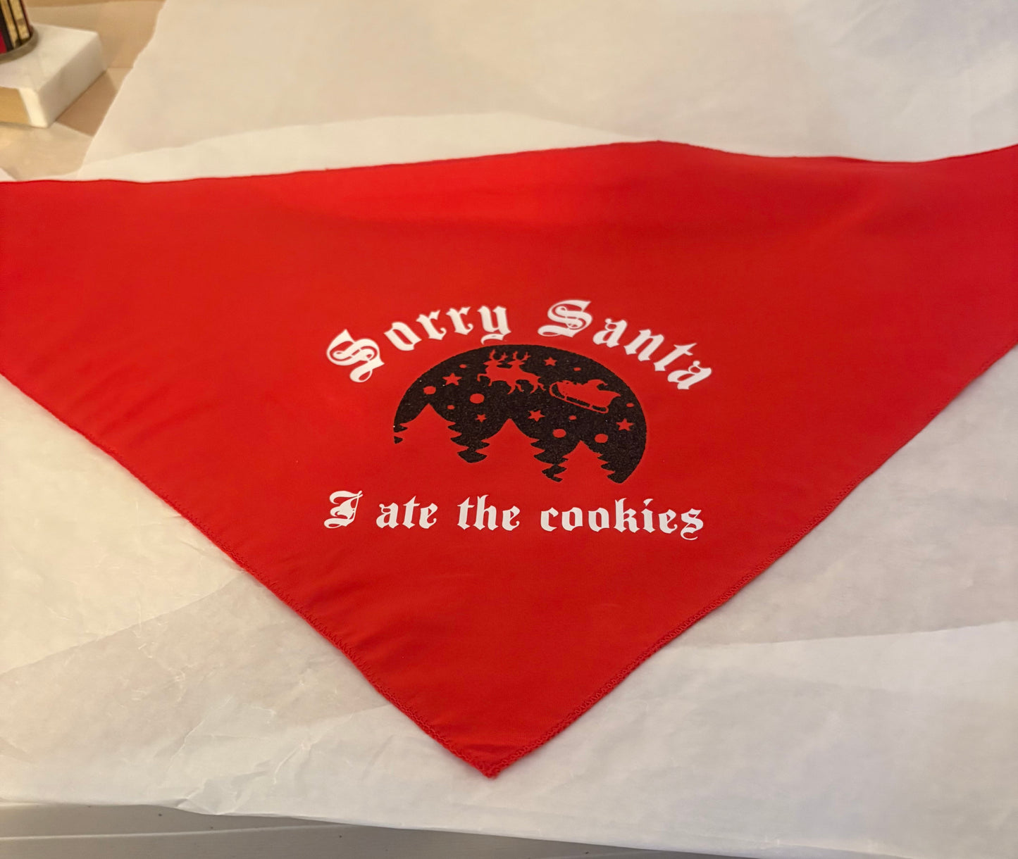 “Sorry Santa” dog bandana