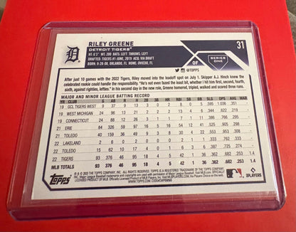 Riley Greene Detroit Tigers Topps 2023