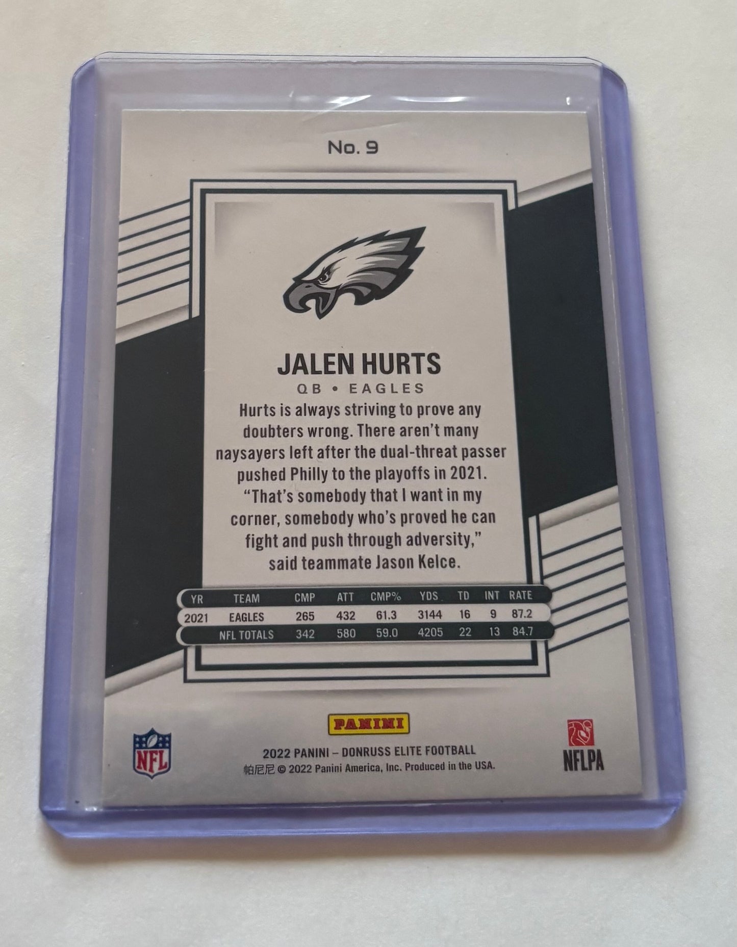 Jalen Hurts Philadelphia Eagles 2022 Donruss Elite