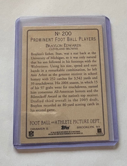 Braylon Edwards Cleveland Browns Topps Turkey Red Rookie