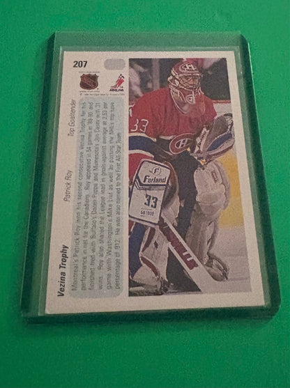Patrick Roy Montreal Canadiens Vezina Trophy Winner 1991 Upper Deck