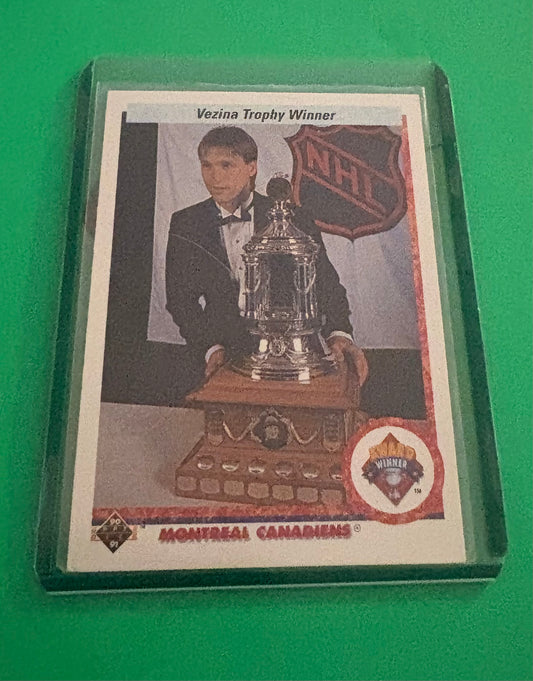 Patrick Roy Montreal Canadiens Vezina Trophy Winner 1991 Upper Deck