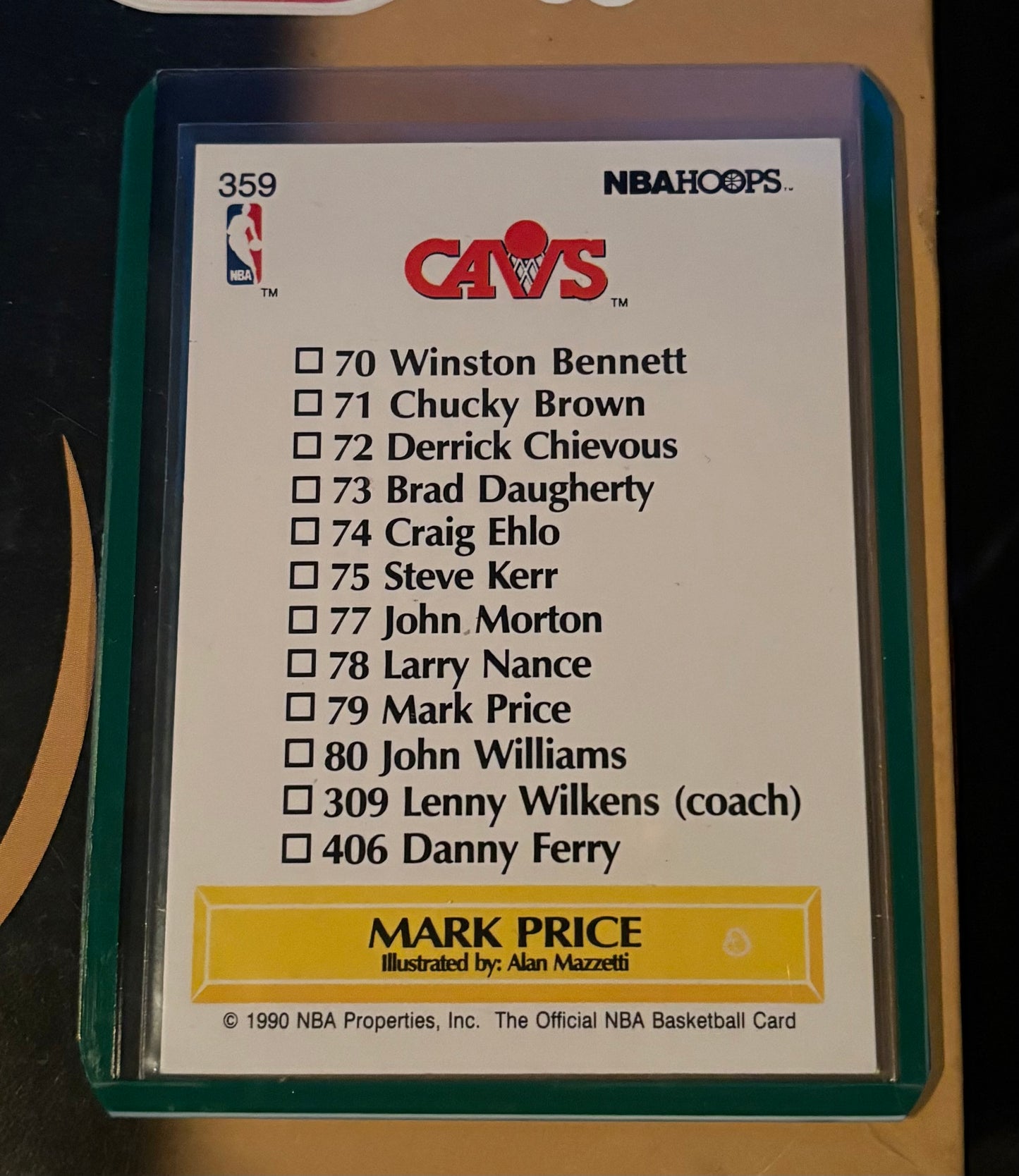 Mark Price Cleveland Cavaliers 1990 NBA Official