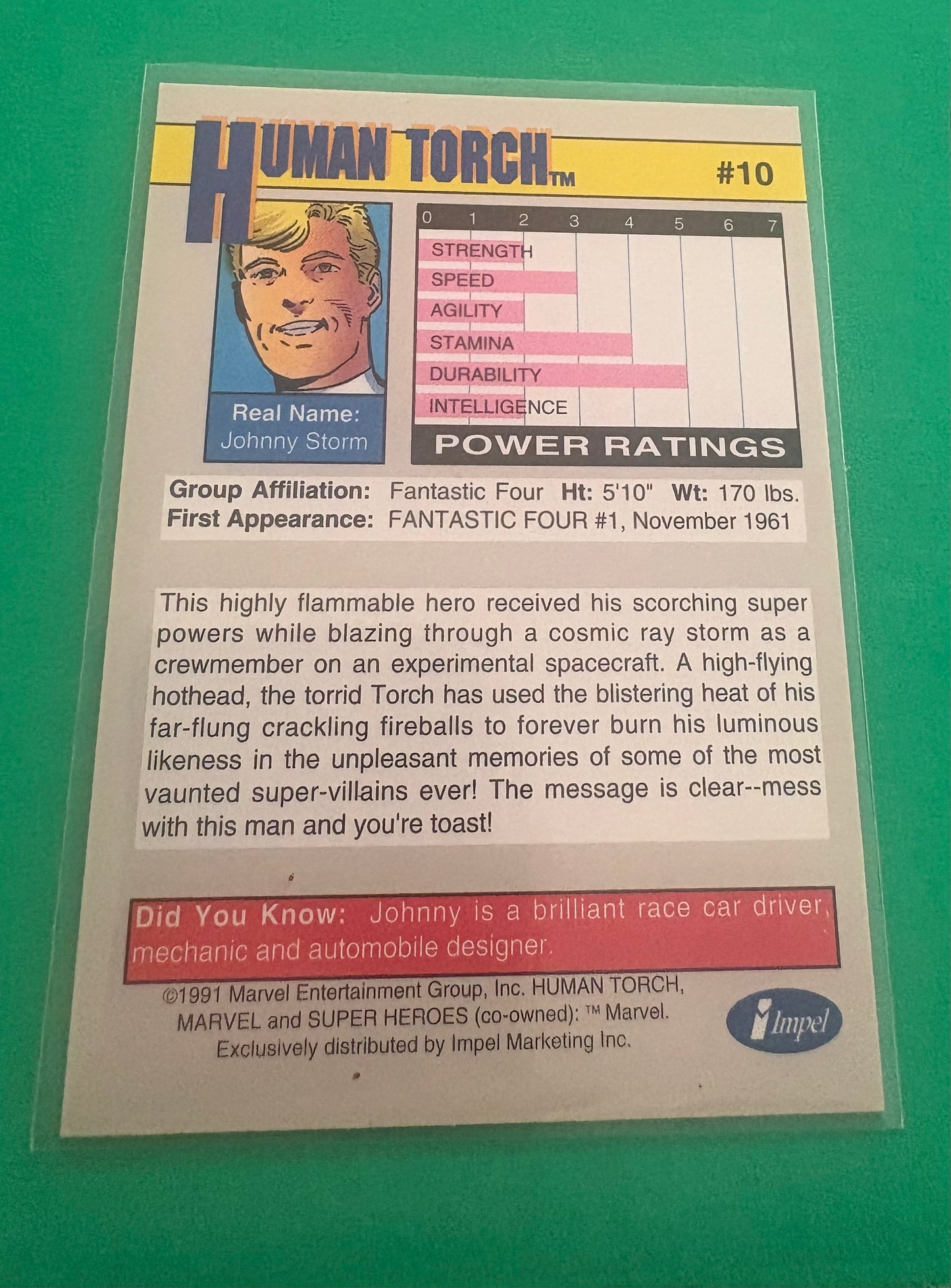 Human Torch (Superheroes) 1991 Marvel