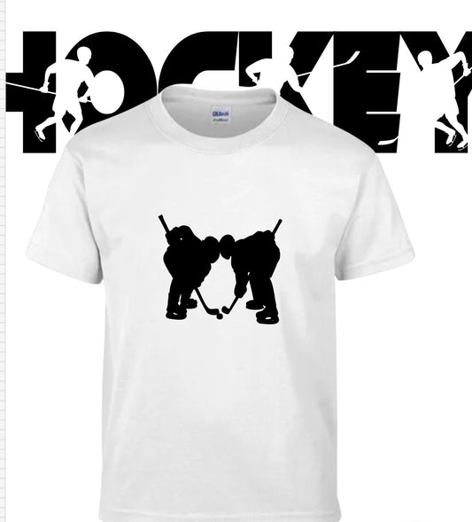 “Face off” hockey Tee