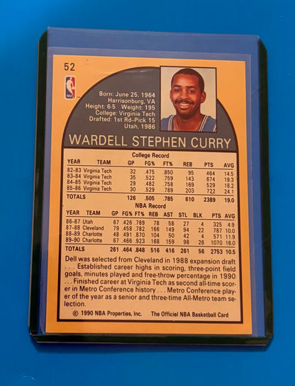 Dell Curry Charlotte Hornets 1990 NBA Official