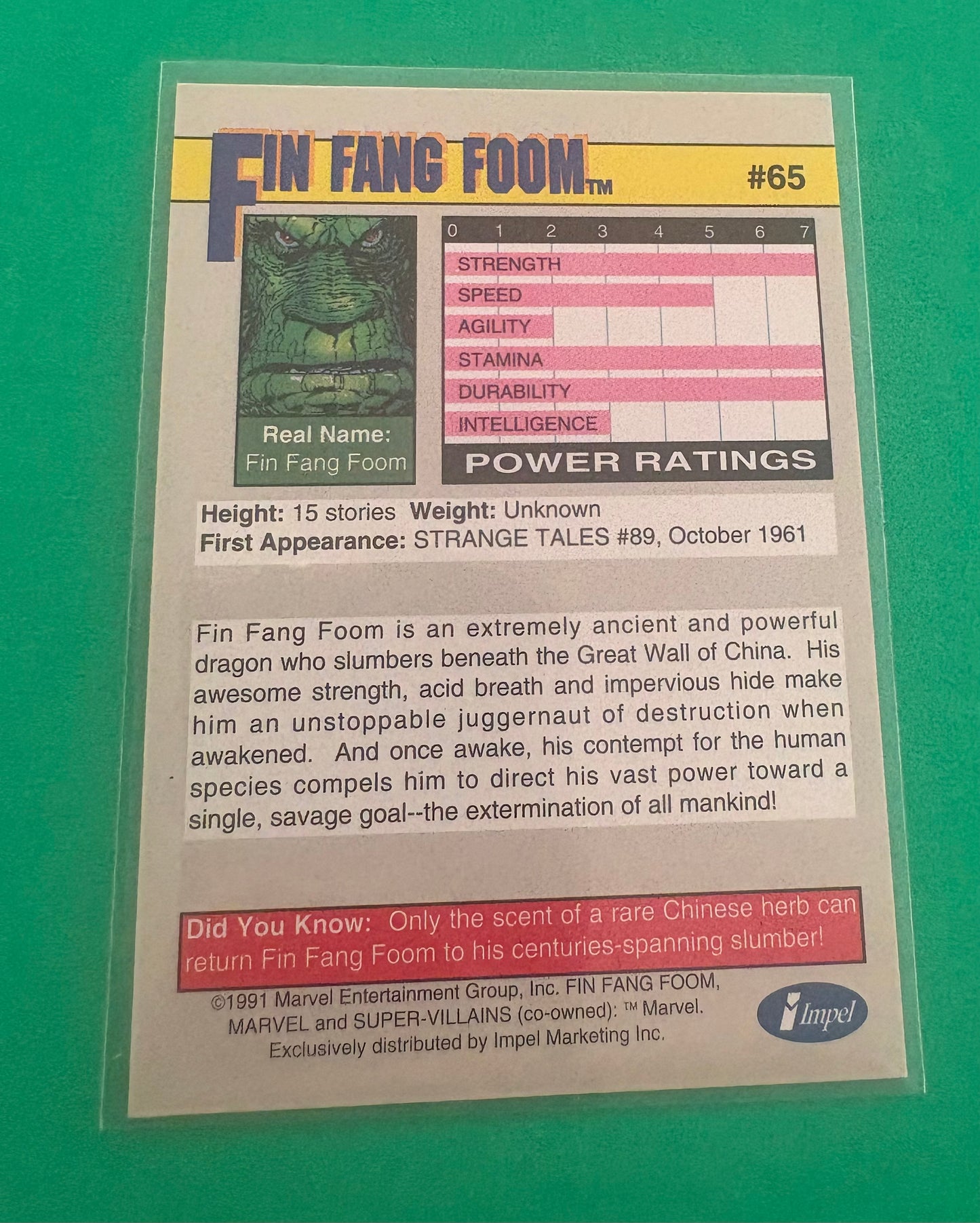 Fin Fang Foom (Supervillians Collection) Marvel 1991