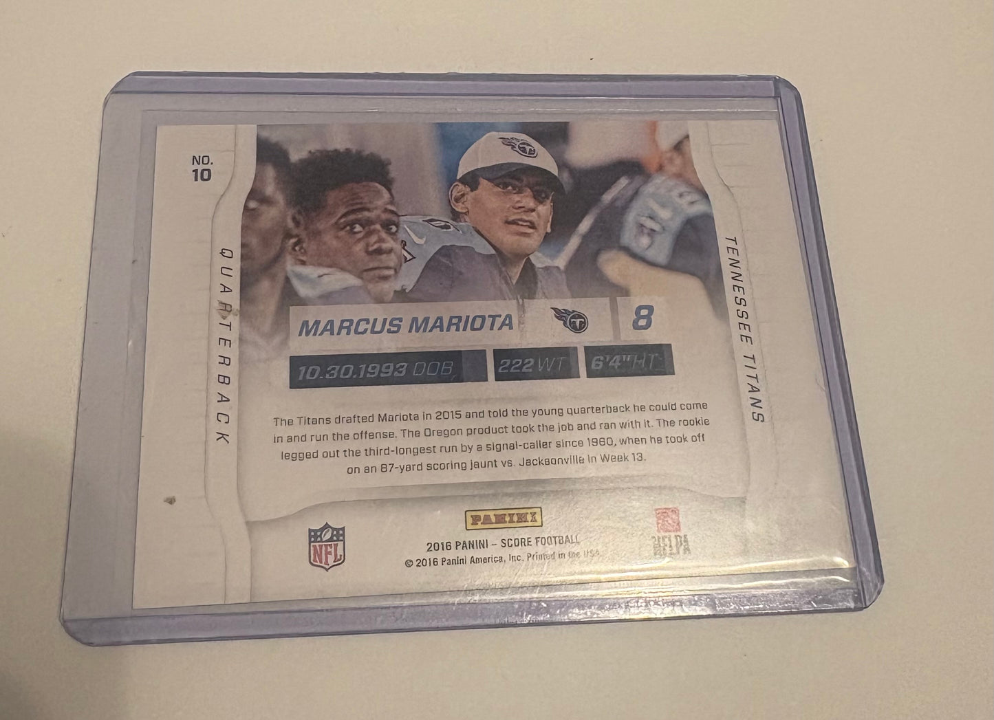 Marcus Mariota Tennessee Titans Sidelines 2016 Score Football