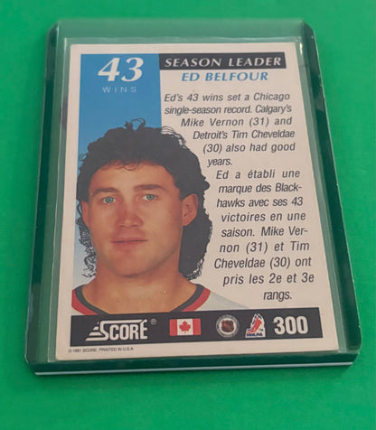 Ed Belfour Chicago Blackhawks 1991 Score