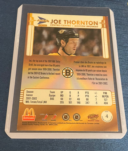 Joe Thornton Boston Bruins 2002 Pacific Prism