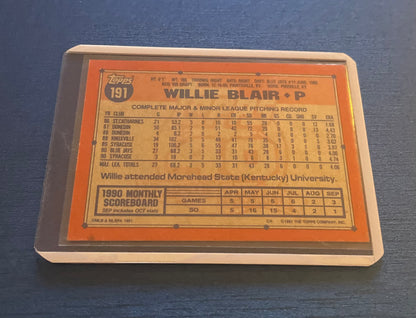 Willie Blair Toronto Blue Jays Topps 40 years of baseball 1990