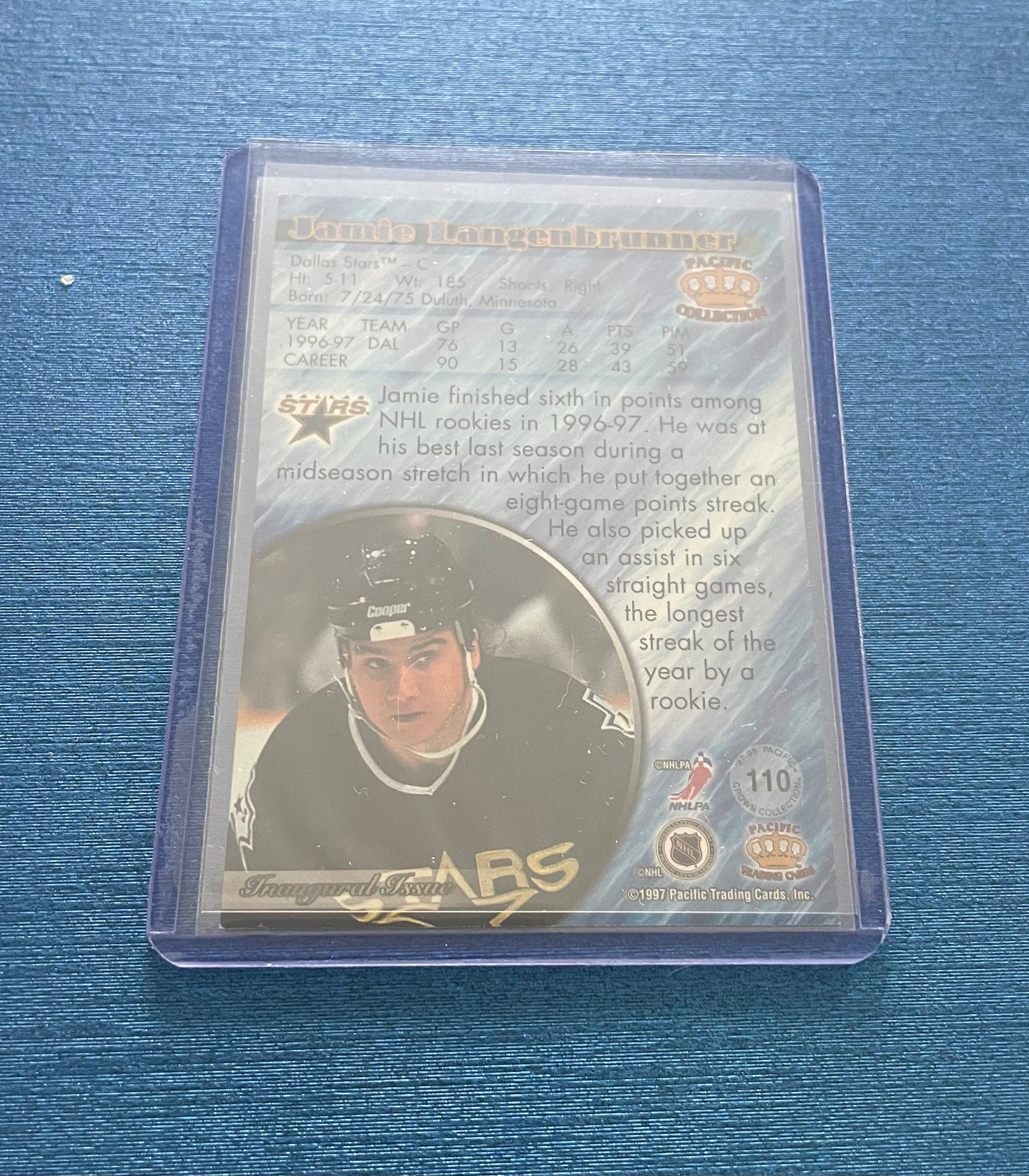 Jamie Langenbrunner Dallas Stars 1996 Pacific Collection