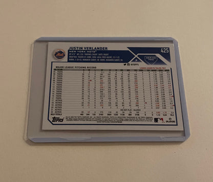 Justin Verlander Nee York Mets Topps 2023