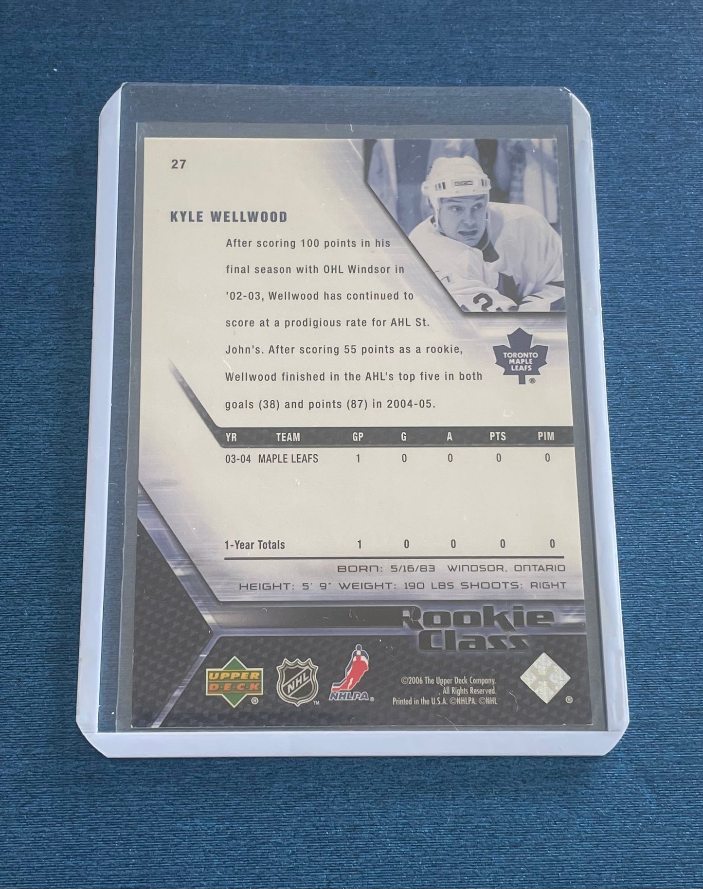 Kyle Wellwood Toronto Maple Leafs 2006 Upper Deck