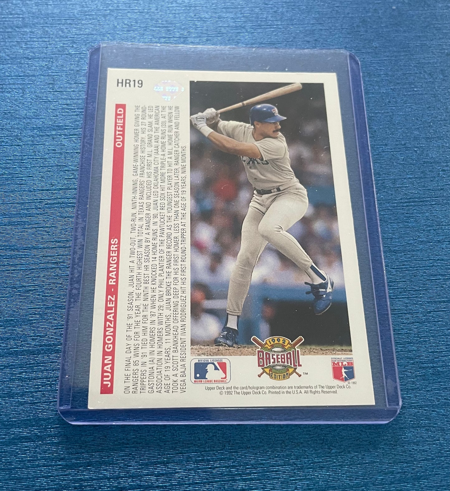 Juan Gonzalez Homerun Hereos Texas Rangers ‘92 Upper Deck