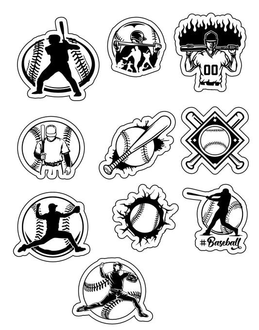 Assorted baseball stickers 10pc