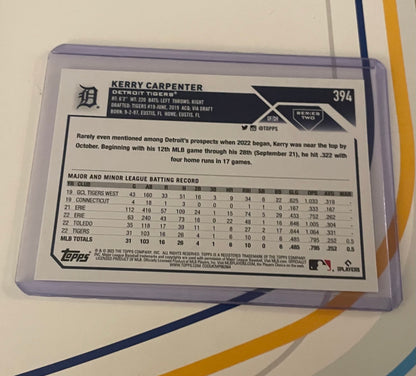 Kerry Carpenter Detroit Tigers 2023 Topps