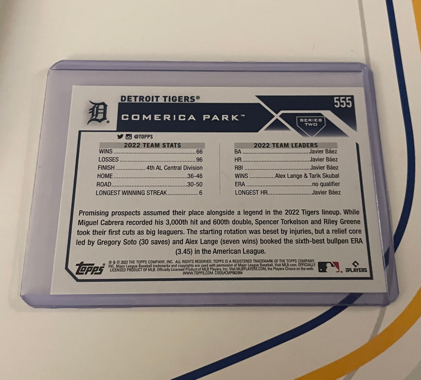 Detroit Tigers series two Comerica Park