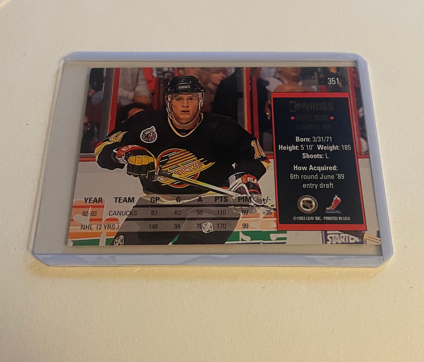 Pavel Bure Vancouver Canucks 1994 Donruss