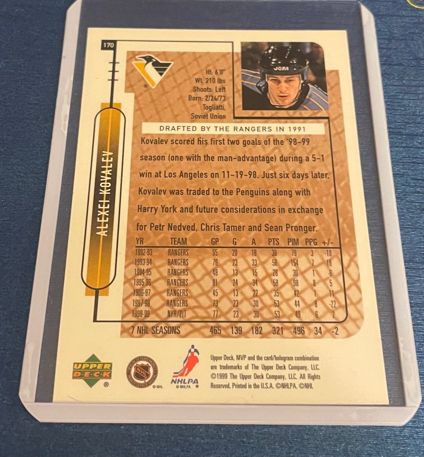 Alexei Kovalev Pittsburg Penguins 1999 Upper Deck MVP