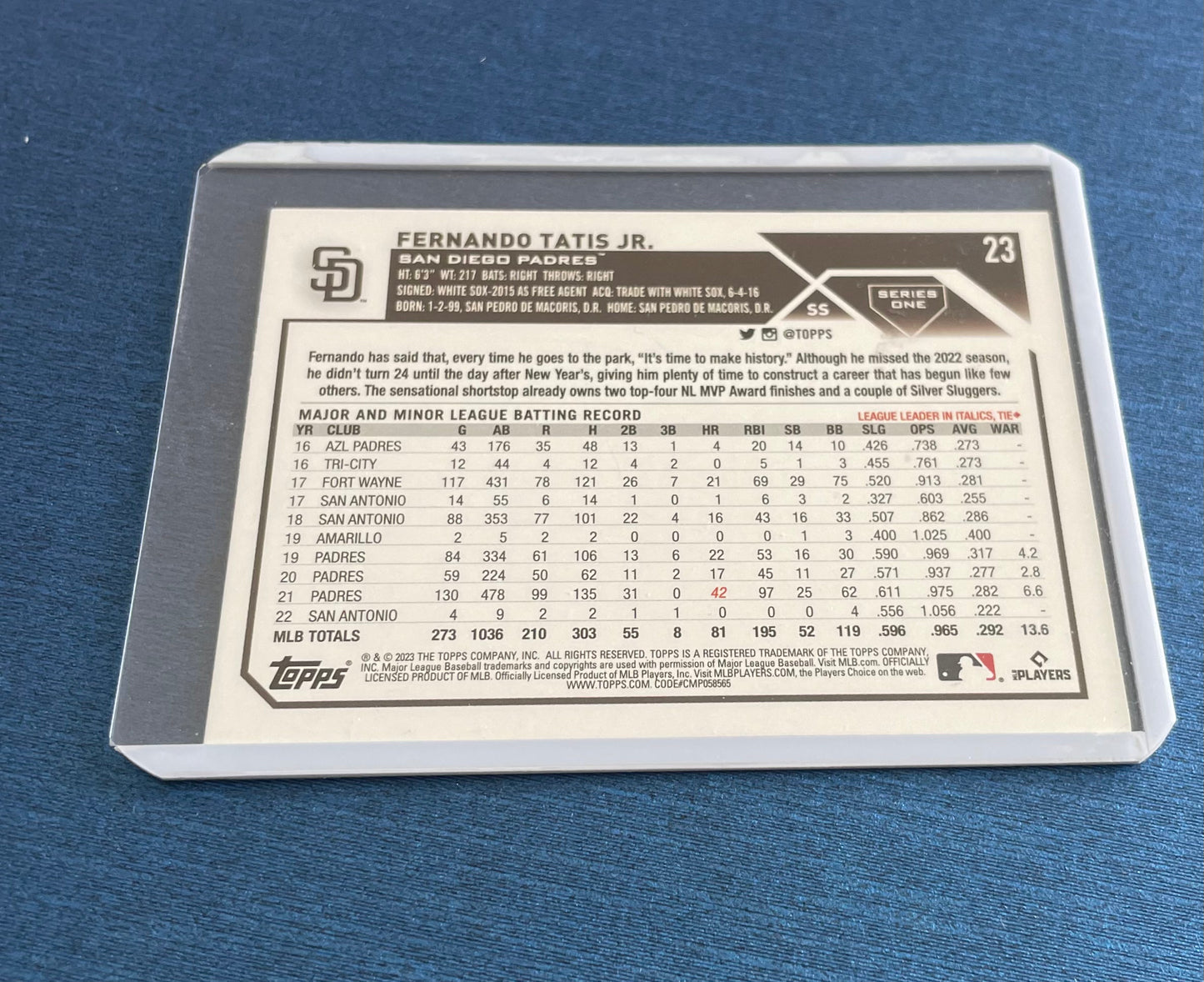 Fernando Tatis Jr. San Diego Padres Topps 2023