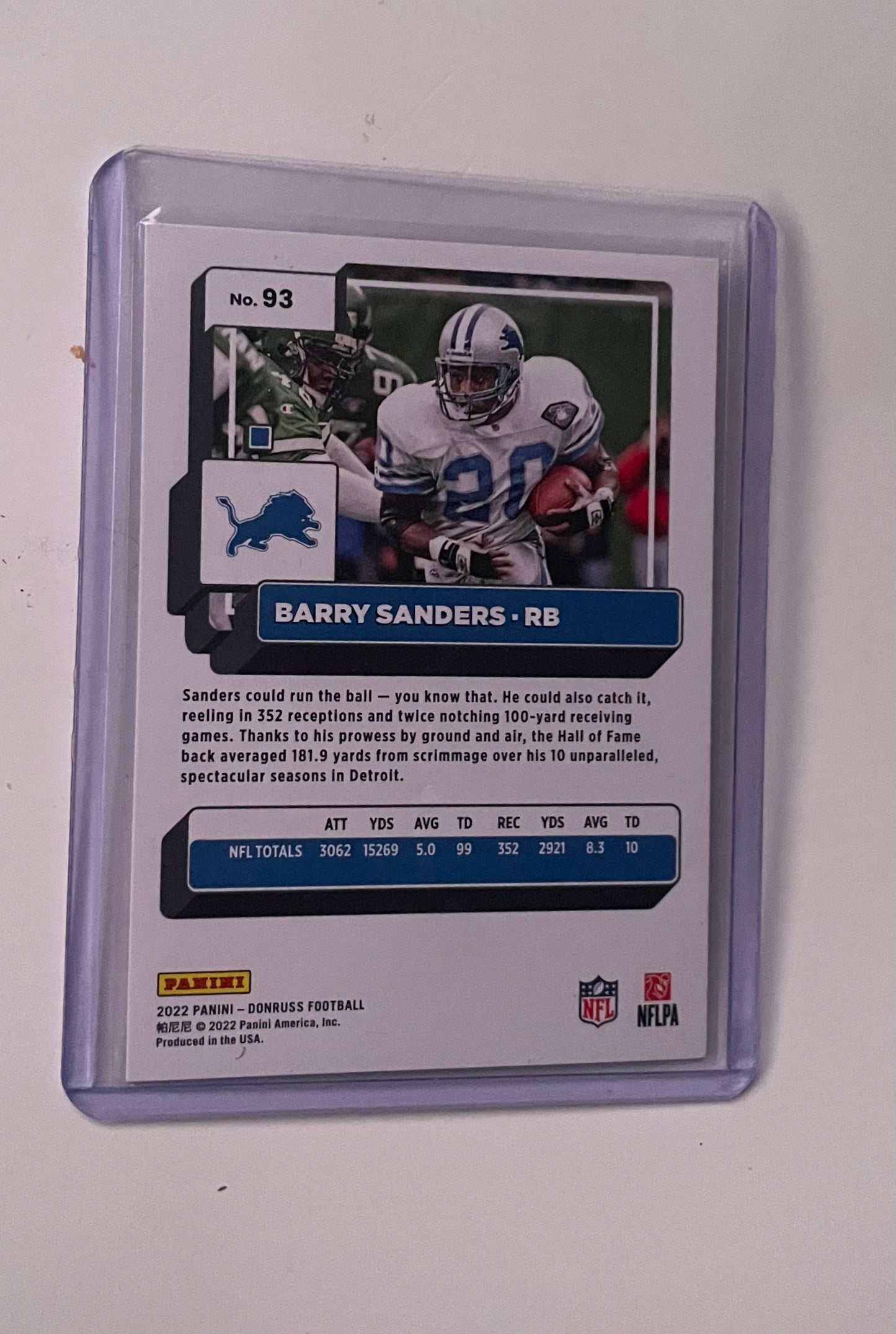 Barry Sanders Detroit Lions 2022 Panini