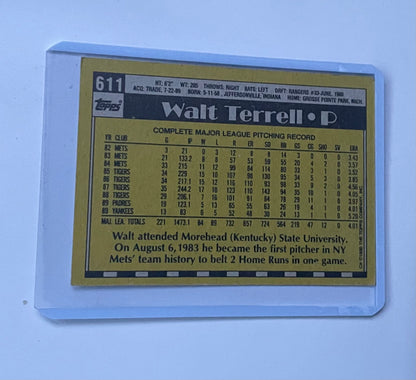 Walt Terrell New York Yankees Topps 1990